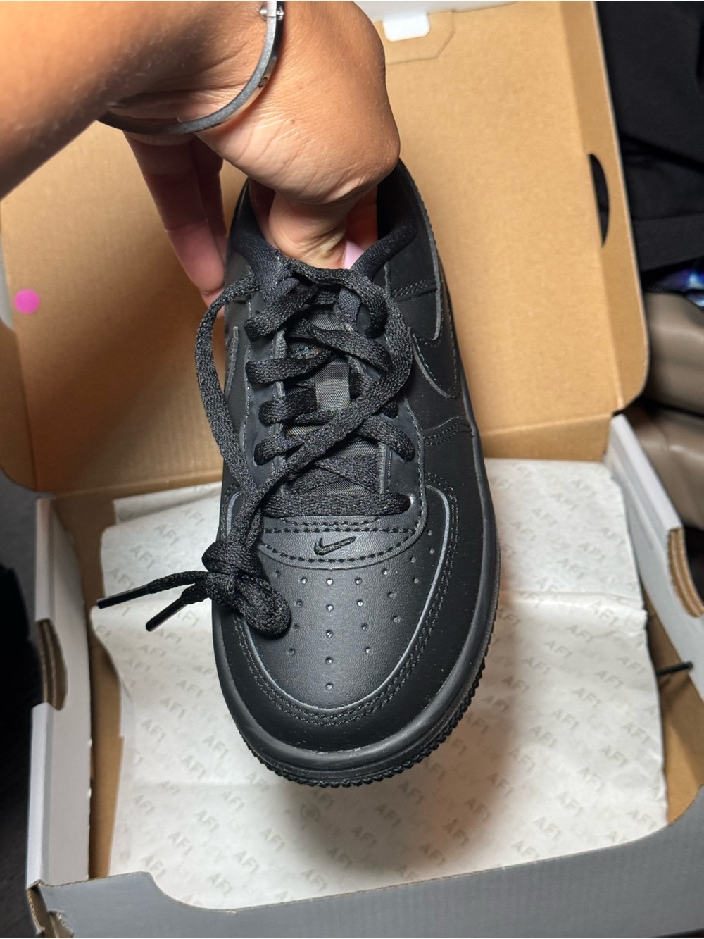 Nike Kids' Air Force 1 Low - Black - Picture 2 of 3